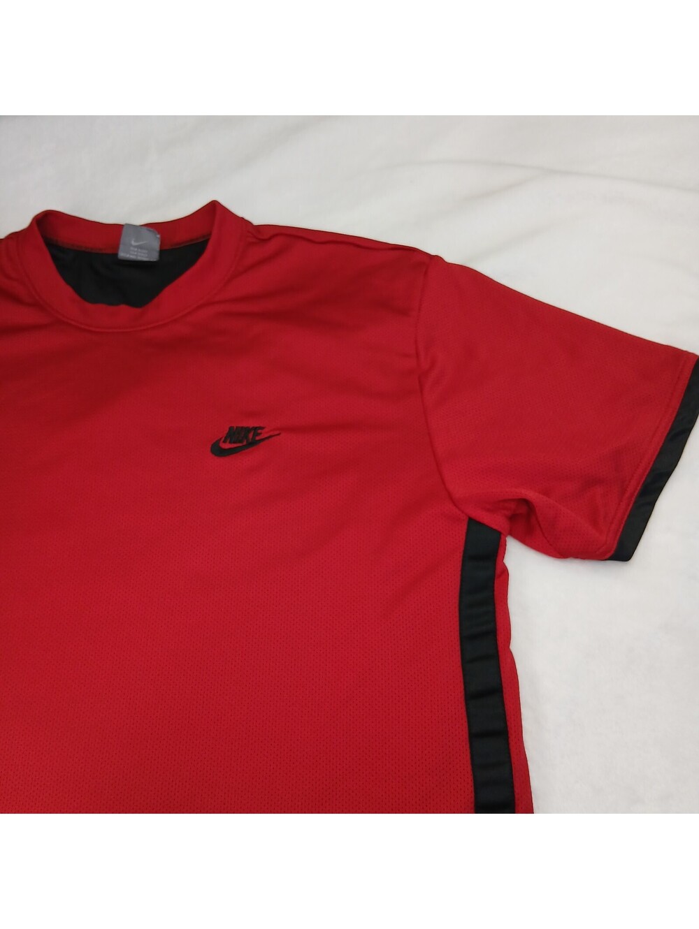 VTG Nike Swoosh Tee XL Red Mesh Athletic Streetwear Sportswear Retro Y2K